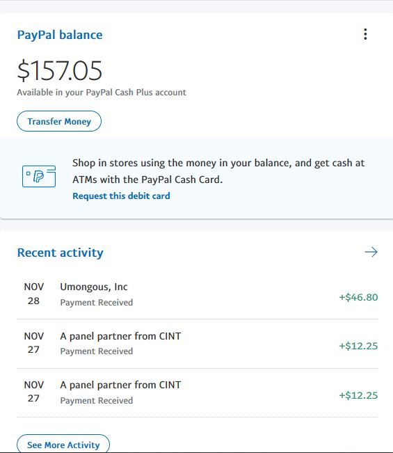 My PayPal Balance After Payment