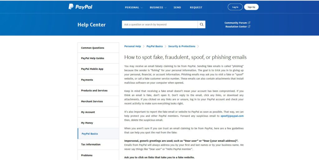 PayPal Email Scam