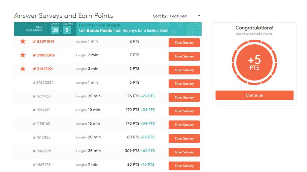 Surveys at MyPoints