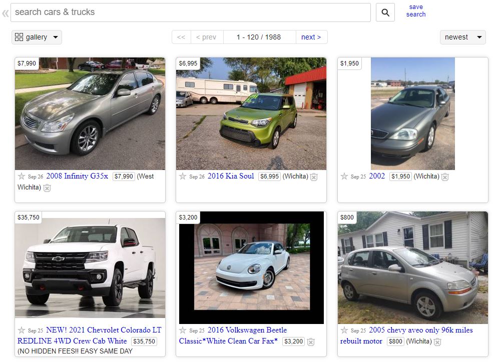 Craigslist car ads