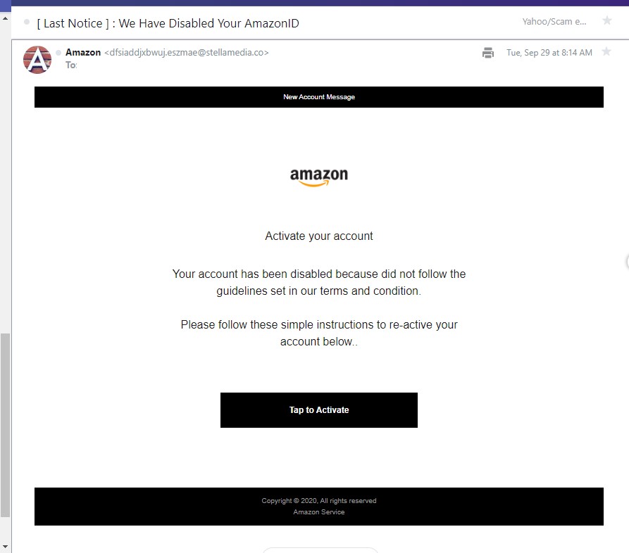 Amazon ID Disabled