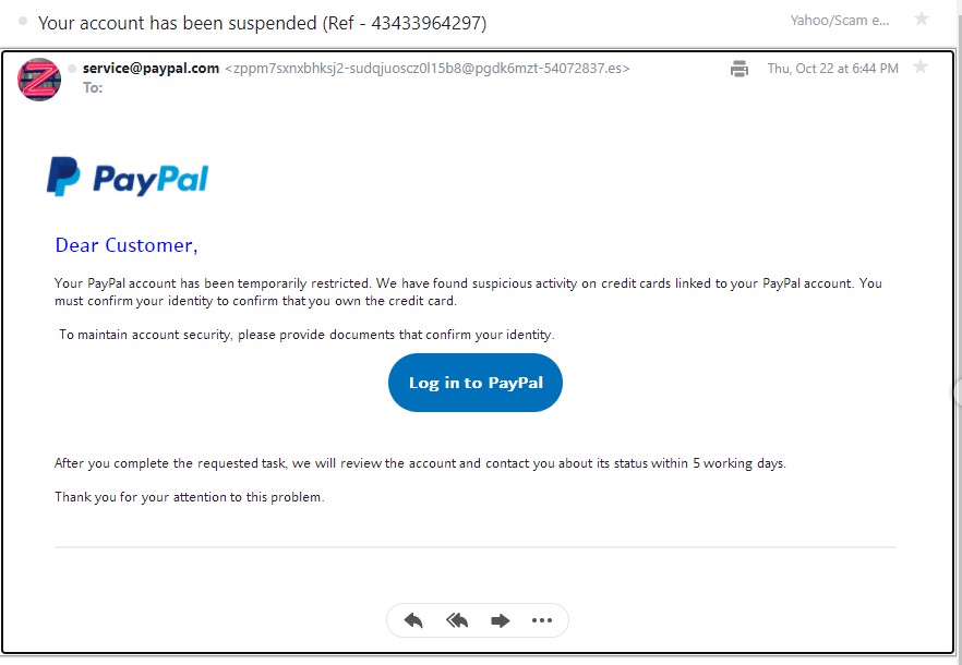 Another PayPal Scam