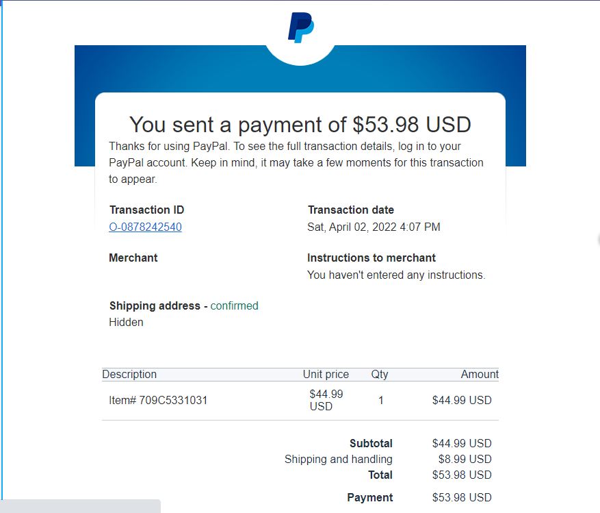 PayPal Phishing Scam