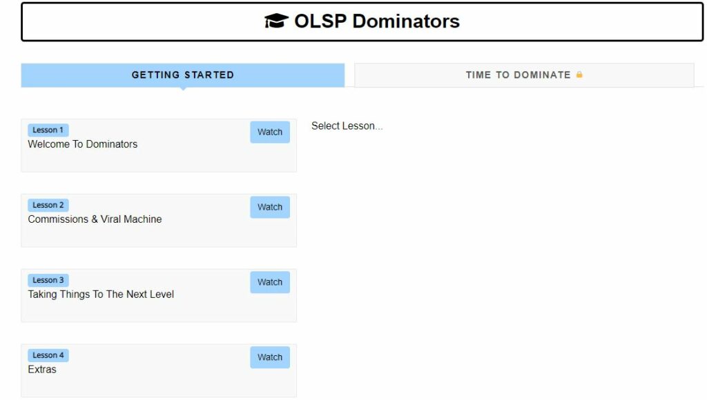OLSP Dominators Training