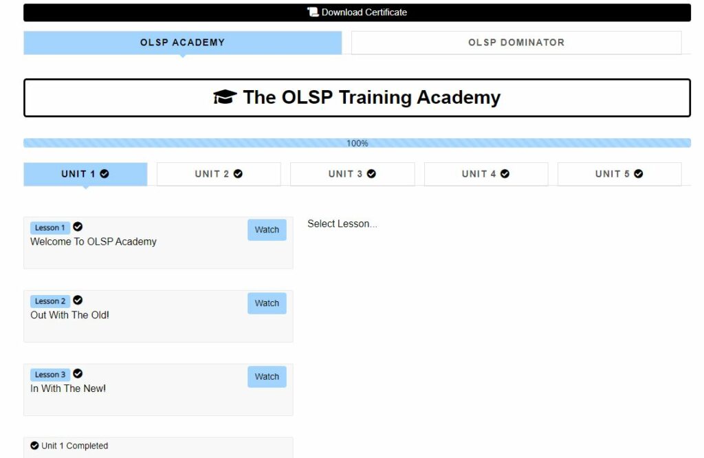 Unit of OLSP Academy